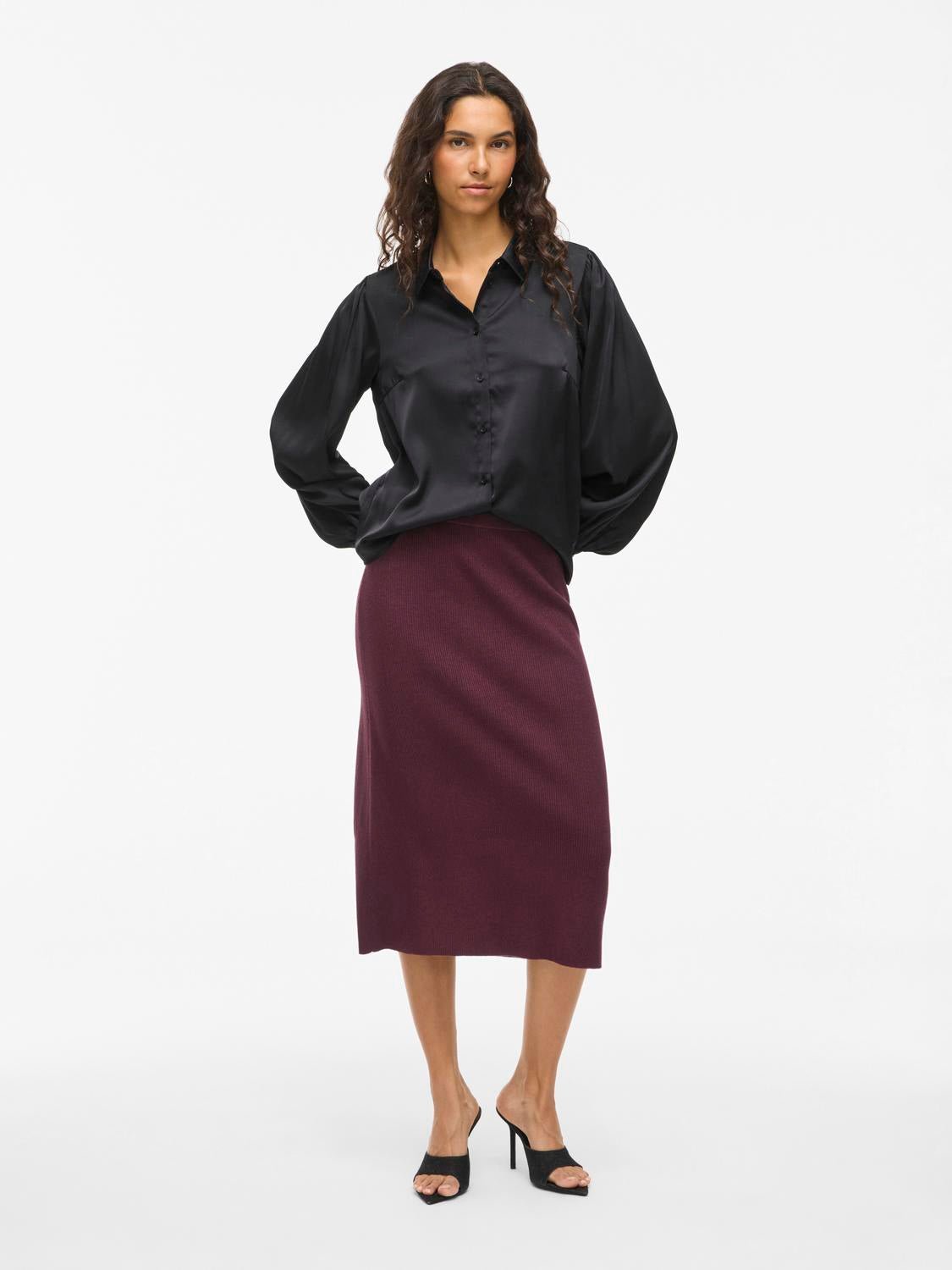 VICOMFY Midi Skirt - Fig - VERO MODA & VILA Bergvik